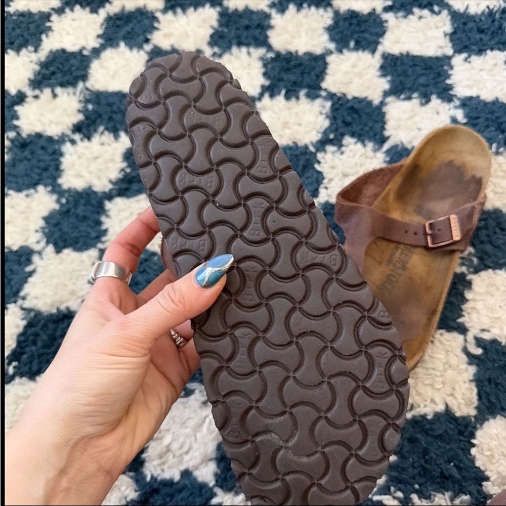 Birkenstock Brown Leather Thong Sandals - Picture 5 of 5